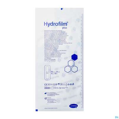 Sie sehen eine Packung Wundverband Hydrofilm/plus 10x 25cm 1st, Produktbild: 02 Wundverband Hydrofilm/plus 10x 25cm 1st, A-Nr.: 4261861 - 02