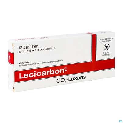 Sie sehen eine Packung Lecicarbon Zaepfchen 12st, Produktbild: 02 Lecicarbon Zaepfchen 12st, A-Nr.: 0031302 - 02