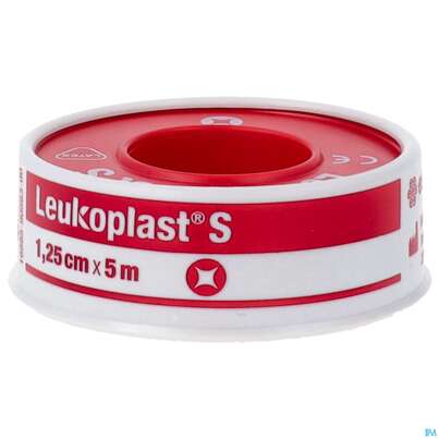 Sie sehen eine Packung Wundpflaster Leukoplast/s Rollenpflaster 5mx 1,25cm 4761400 1st, Produktbild: 01 Wundpflaster Leukoplast/s Rollenpflaster 5mx 1,25cm 4761400 1st, A-Nr.: 1218333 - 01
