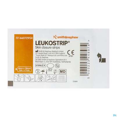 Sie sehen eine Packung Wundnahtstreifen Leukostrip 4x 38mm 1 Briefchen Zu 8str. Nr 72 1pk, Produktbild: 02 Wundnahtstreifen Leukostrip 4x 38mm 1 Briefchen Zu 8str. Nr 72 1pk, A-Nr.: 1821644 - 02