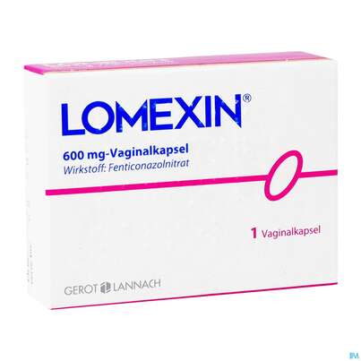 Sie sehen eine Packung Lomexin Vaginalkapseln 600mg 1st, Produktbild: 02 Lomexin Vaginalkapseln 600mg 1st, A-Nr.: 1344457 - 02