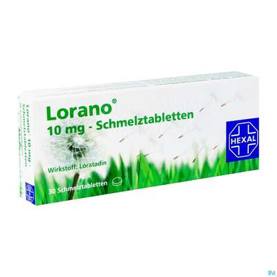 Sie sehen eine Packung Lorano Schmelztabl 10mg 30st, Produktbild: 02 Lorano Schmelztabl 10mg 30st, A-Nr.: 3545384 - 02