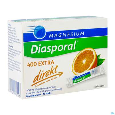 Sie sehen eine Packung Magnesium Diasporal/400 Extra Direkt Direktgranulat 20st, Produktbild: 03 Magnesium Diasporal/400 Extra Direkt Direktgranulat 20st, A-Nr.: 3870836 - 03