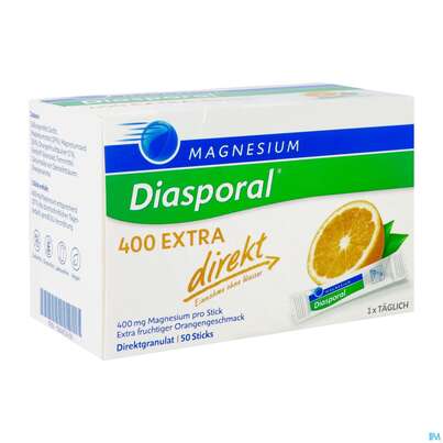 Sie sehen eine Packung Magnesium Diasporal/400 Extra Direkt Direktgranulat 50st, Produktbild: 03 Magnesium Diasporal/400 Extra Direkt Direktgranulat 50st, A-Nr.: 4282165 - 03