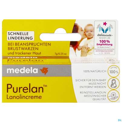 Sie sehen eine Packung Medela Pure Lan Brustwarzencreme 7g, Produktbild: 01 Medela Pure Lan Brustwarzencreme 7g, A-Nr.: 2048643 - 01