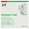 Sie sehen eine Packung Fixierbinden Mollelast Haft Weiss 20mx 8cm 1st, Produktbild: 01 Fixierbinden Mollelast Haft Weiss 20mx 8cm 1st, A-Nr.: 1767703 - 01