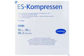 Mullkompressen-es Hartmann/steril 8fach 17faedig 10x 10cm 50x2 100st, A-Nr.: 5662450 - 01