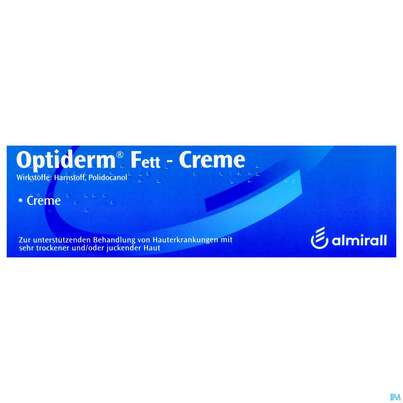 Sie sehen eine Packung Optiderm Fett Creme 50g, Produktbild: 01 Optiderm Fett Creme 50g, A-Nr.: 1349526 - 01