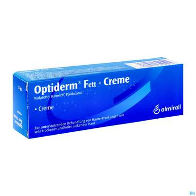 Sie sehen eine Packung Optiderm Fett Creme 50g, Produktbild: 02 Optiderm Fett Creme 50g, A-Nr.: 1349526 - 02