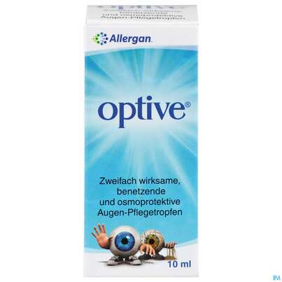 Sie sehen eine Packung Augentropfen Optive Pflege 10ml, Produktbild: 01 Augentropfen Optive Pflege 10ml, A-Nr.: 3170926 - 01