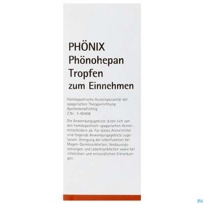 Sie sehen eine Packung Phoenix Tropfen Phoenohepan 100ml, Produktbild: 01 Phoenix Tropfen Phoenohepan 100ml, A-Nr.: 2374147 - 01