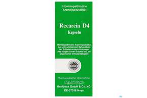 Sie sehen eine Packung Recarcin Kapseln D4 5st, Produktbild: 01 Recarcin Kapseln D4 5st, A-Nr.: 2157562 - 01