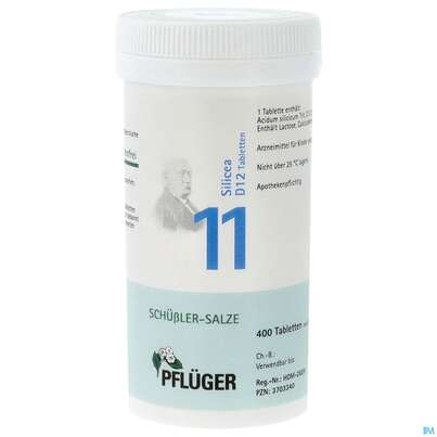 Sie sehen eine Packung Schuess 11 Silic D12 Pflu Tbl 100g, Produktbild: 01 Schuess 11 Silic D12 Pflu Tbl 100g, A-Nr.: 3703340 - 01