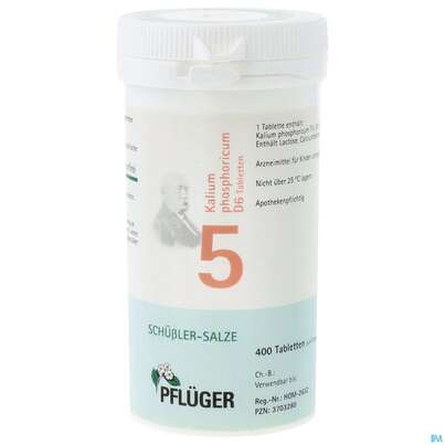 Sie sehen eine Packung Schuess 5 Kal Phos D 6 Pflu 100g, Produktbild: 01 Schuess 5 Kal Phos D 6 Pflu 100g, A-Nr.: 3703280 - 01