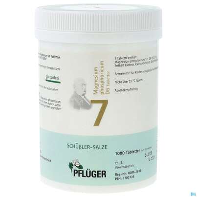 Sie sehen eine Packung Schuess 7 Magn Phos D 6 Pflu 250g, Produktbild: 01 Schuess 7 Magn Phos D 6 Pflu 250g, A-Nr.: 3703736 - 01