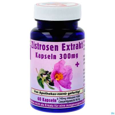 Sie sehen eine Packung Zistrosen Kapseln Extrakt 300mg Plus 60st, Produktbild: 01 Zistrosen Kapseln Extrakt 300mg Plus 60st, A-Nr.: 4254921 - 01