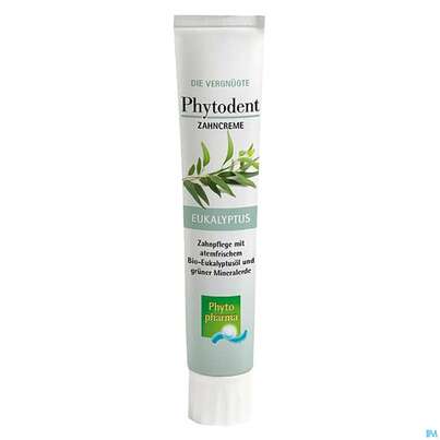 Sie sehen eine Packung Zahnpaste Phytodent Phytopharma Creme Gruene Mineralerde Eukalyptusoel 75ml, Produktbild: 03 Zahnpaste Phytodent Phytopharma Creme Gruene Mineralerde Eukalyptusoel 75ml, A-Nr.: 4606395 - 03
