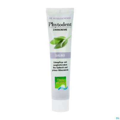 Sie sehen eine Packung Zahnpaste Phytodent Phytopharma Creme Gruene Mineralerde Salbeioel 75ml, Produktbild: 02 Zahnpaste Phytodent Phytopharma Creme Gruene Mineralerde Salbeioel 75ml, A-Nr.: 4606403 - 02