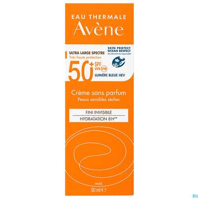 Sie sehen eine Packung Avène Sonnencreme Spf 50+ Ohne Duftstoffe 50ml, Produktbild: 01 Avène Sonnencreme Spf 50+ Ohne Duftstoffe 50ml, A-Nr.: 2840419 - 01