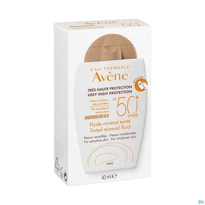 Sie sehen eine Packung Avène Mineralisches Sonnenfluid Spf 50+ 40ml, Produktbild: 03 Avène Mineralisches Sonnenfluid Spf 50+ 40ml, A-Nr.: 4606024 - 03