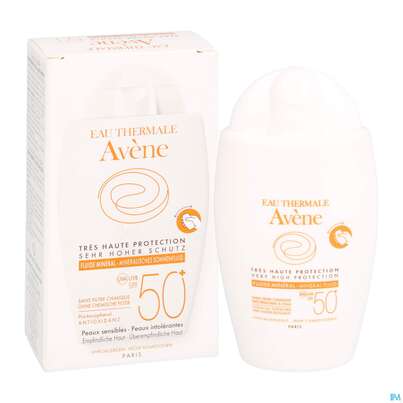 Sie sehen eine Packung Avène Mineralisches Sonnenfluid Spf 50+ 40ml, Produktbild: 06 Avène Mineralisches Sonnenfluid Spf 50+ 40ml, A-Nr.: 4606024 - 06