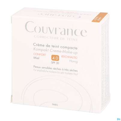 Sie sehen eine Packung Avène Couvrance Kompakt Creme-make-up Reichhaltig Honig 10g, Produktbild: 03 Avène Couvrance Kompakt Creme-make-up Reichhaltig Honig 10g, A-Nr.: 2594914 - 03
