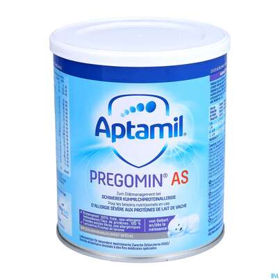 Sie sehen eine Packung Aptamil Spezialnahrung Pregomin As 400g, Produktbild: 01 Aptamil Spezialnahrung Pregomin As 400g, A-Nr.: 3967197 - 01