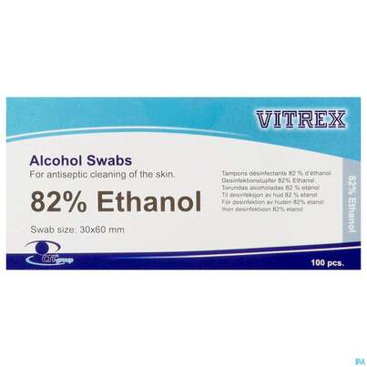 Sie sehen eine Packung Alkoholtupfer 3x 3cm Ethanol 100st, Produktbild: 01 Alkoholtupfer 3x 3cm Ethanol 100st, A-Nr.: 5844694 - 01