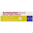 Sie sehen eine Packung Acetylcystein-hexal Lösbare Tabl 200mg 20st, Produktbild: 01 Acetylcystein-hexal Lösbare Tabl 200mg 20st, A-Nr.: 3771672 - 01