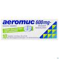 Sie sehen eine Packung Aeromuc Tabl Löslich 600mg 10st, Produktbild: 01 Aeromuc Tabl Löslich 600mg 10st, A-Nr.: 1284962 - 01