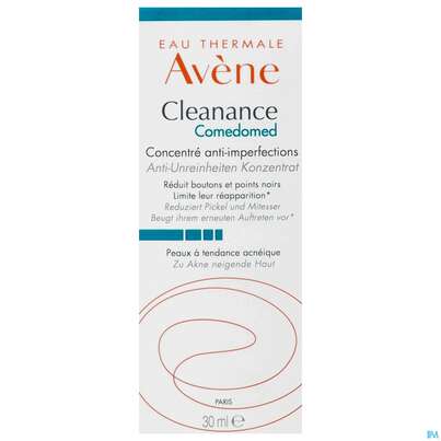 Sie sehen eine Packung Avene Cleanance Comedomed Gel-cre Konzentrat 30ml, Produktbild: 01 Avene Cleanance Comedomed Gel-cre Konzentrat 30ml, A-Nr.: 5228334 - 01