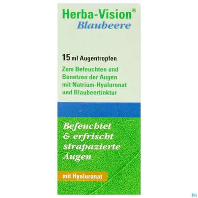 Sie sehen eine Packung Augentropfen Herba-vision Blaubeere 15ml, Produktbild: 01 Augentropfen Herba-vision Blaubeere 15ml, A-Nr.: 3829667 - 01