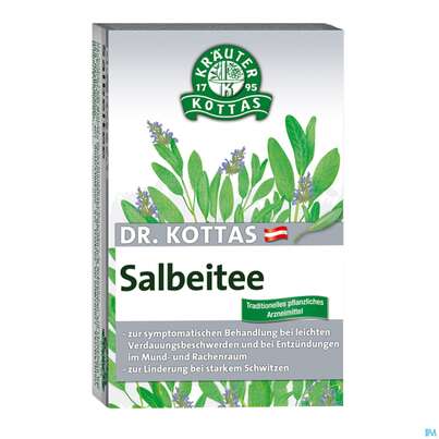 Sie sehen eine Packung Dr.Kottas Tee Salbei 20st, Produktbild: 01 Dr.Kottas Tee Salbei 20st, A-Nr.: 3886263 - 01