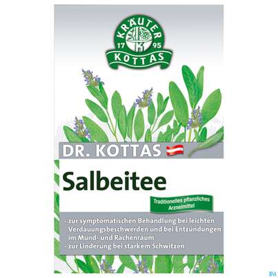 Sie sehen eine Packung Dr.Kottas Tee Salbei 20st, Produktbild: 02 Dr.Kottas Tee Salbei 20st, A-Nr.: 3886263 - 02
