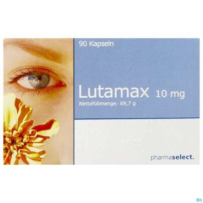 Sie sehen eine Packung Lutamax Kapseln 10mg/quartalspackung 90st, Produktbild: 01 Lutamax Kapseln 10mg/quartalspackung 90st, A-Nr.: 3735216 - 01