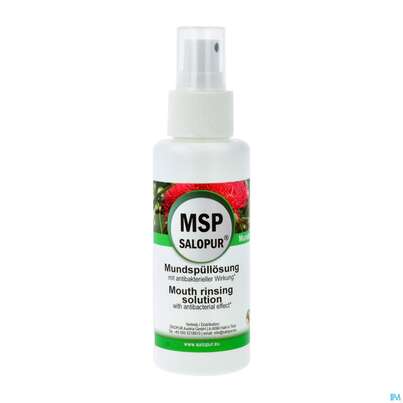 Sie sehen eine Packung Mundspray Salopur Antibakterielle Wirkung 1fl, Produktbild: 02 Mundspray Salopur Antibakterielle Wirkung 1fl, A-Nr.: 5444776 - 02