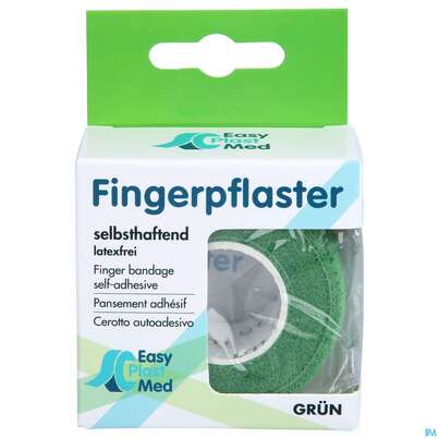 Sie sehen eine Packung Easyplast Med Fingerpflaster 2,5cmx 5m Gruen 1st, Produktbild: 01 Easyplast Med Fingerpflaster 2,5cmx 5m Gruen 1st, A-Nr.: 5723677 - 01