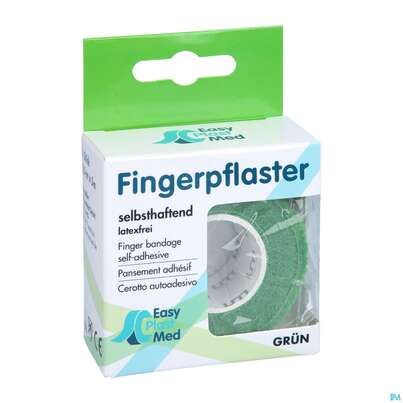 Sie sehen eine Packung Easyplast Med Fingerpflaster 2,5cmx 5m Gruen 1st, Produktbild: 03 Easyplast Med Fingerpflaster 2,5cmx 5m Gruen 1st, A-Nr.: 5723677 - 03