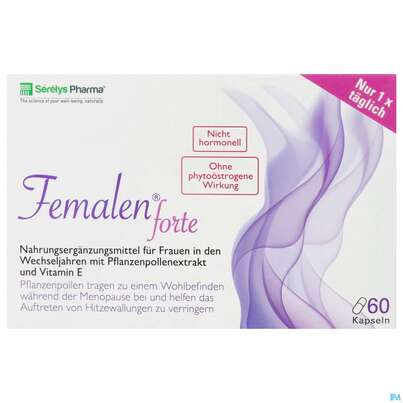 Sie sehen eine Packung Femalen Hartkapseln Forte 60st, Produktbild: 01 Femalen Hartkapseln Forte 60st, A-Nr.: 4777702 - 01