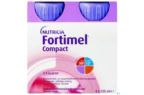 Fortimel/compact/2.4 125ml Vitalflasche Erdbeere 4st, A-Nr.: 4294056 - 01