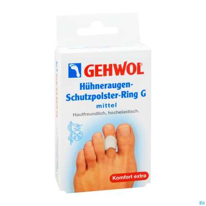 Sie sehen eine Packung Huehneraugen Schutzpolster Gehwol/ring G Mittel Nr 64186 3st, Produktbild: 02 Huehneraugen Schutzpolster Gehwol/ring G Mittel Nr 64186 3st, A-Nr.: 4164980 - 02
