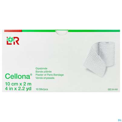 Sie sehen eine Packung Gipsbinden Cellona-rauscher 2mx 10cm 10st, Produktbild: 01 Gipsbinden Cellona-rauscher 2mx 10cm 10st, A-Nr.: 1212968 - 01