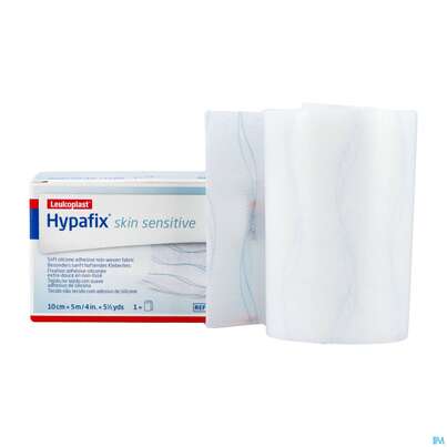Sie sehen eine Packung Wundverband Hypafix/skin/sensitive Fixierverband/silikon 5mx10cm 7996602 1st, Produktbild: 04 Wundverband Hypafix/skin/sensitive Fixierverband/silikon 5mx10cm 7996602 1st, A-Nr.: 4605131 - 04