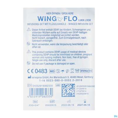 Sie sehen eine Packung Injektionsspritzen U.zubeh. Verweilkanuelen Butterfly/mediwing G 23 40023100 1st, Produktbild: 02 Injektionsspritzen U.zubeh. Verweilkanuelen Butterfly/mediwing G 23 40023100 1st, A-Nr.: 4751594 - 02