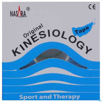 Sie sehen eine Packung Tape Kinesio/original Nasara 5mx 5cm Blau 1st, Produktbild: 01 Tape Kinesio/original Nasara 5mx 5cm Blau 1st, A-Nr.: 4127157 - 01