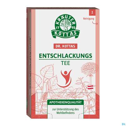 Sie sehen eine Packung Dr.Kottas Tee Entschlackung 20st, Produktbild: 01 Dr.Kottas Tee Entschlackung 20st, A-Nr.: 3886406 - 01