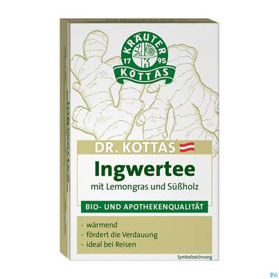 Sie sehen eine Packung Dr.Kottas Tee Ingwer 20st, Produktbild: 01 Dr.Kottas Tee Ingwer 20st, A-Nr.: 3886369 - 01