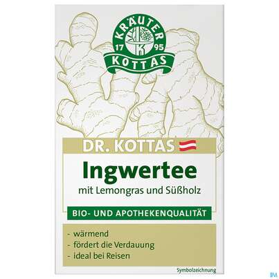 Sie sehen eine Packung Dr.Kottas Tee Ingwer 20st, Produktbild: 02 Dr.Kottas Tee Ingwer 20st, A-Nr.: 3886369 - 02