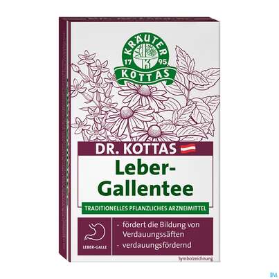 Sie sehen eine Packung Dr.Kottas Tee Leber-galle 20st, Produktbild: 01 Dr.Kottas Tee Leber-galle 20st, A-Nr.: 3886151 - 01