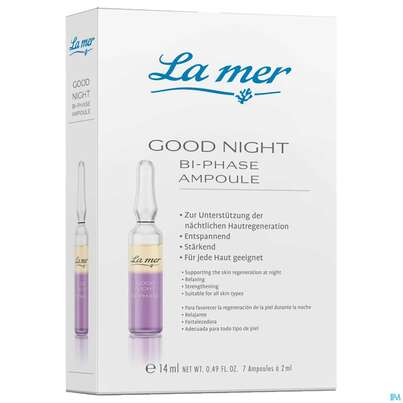 Sie sehen eine Packung Aetherische Oele La Mer Ampulle Good Night 2ml 7st, Produktbild: 02 Aetherische Oele La Mer Ampulle Good Night 2ml 7st, A-Nr.: 5268457 - 02